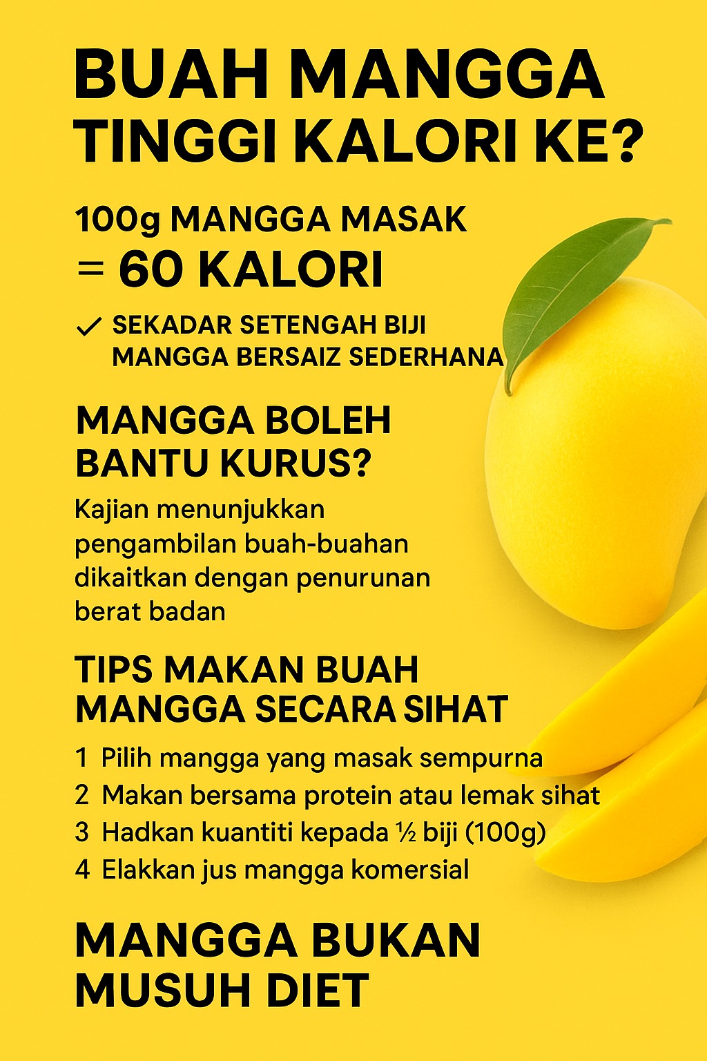 Buah Mangga Tinggi Kalori ? Jawapannya Mungkin Mengejutkan Anda