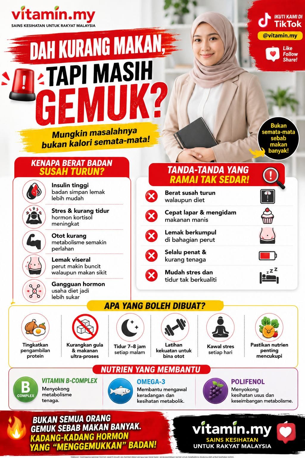 gemuk walaupun dah kurang makan