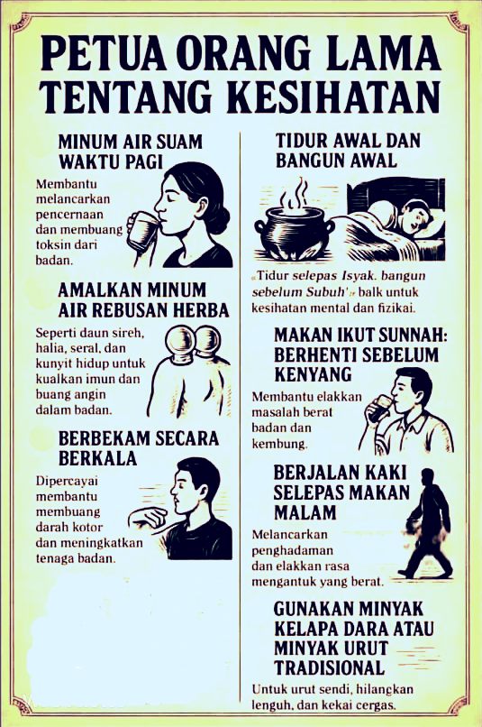 Petua Orang Lama Jaga Kesihatan