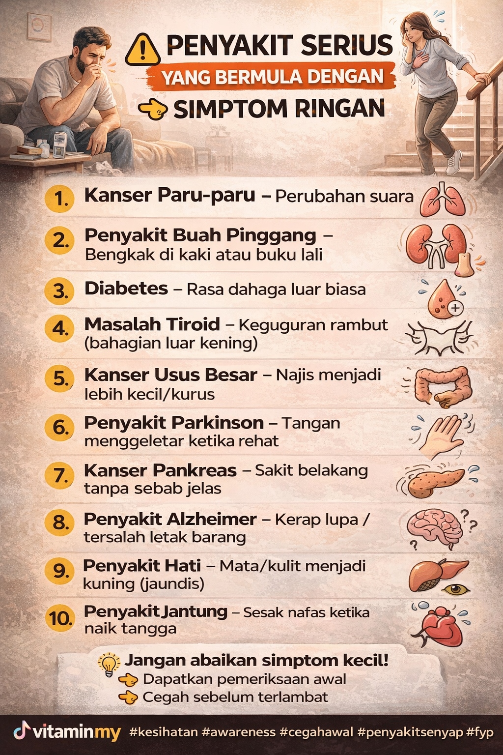 penyakit serius yang bermula dengan simptom ringan
