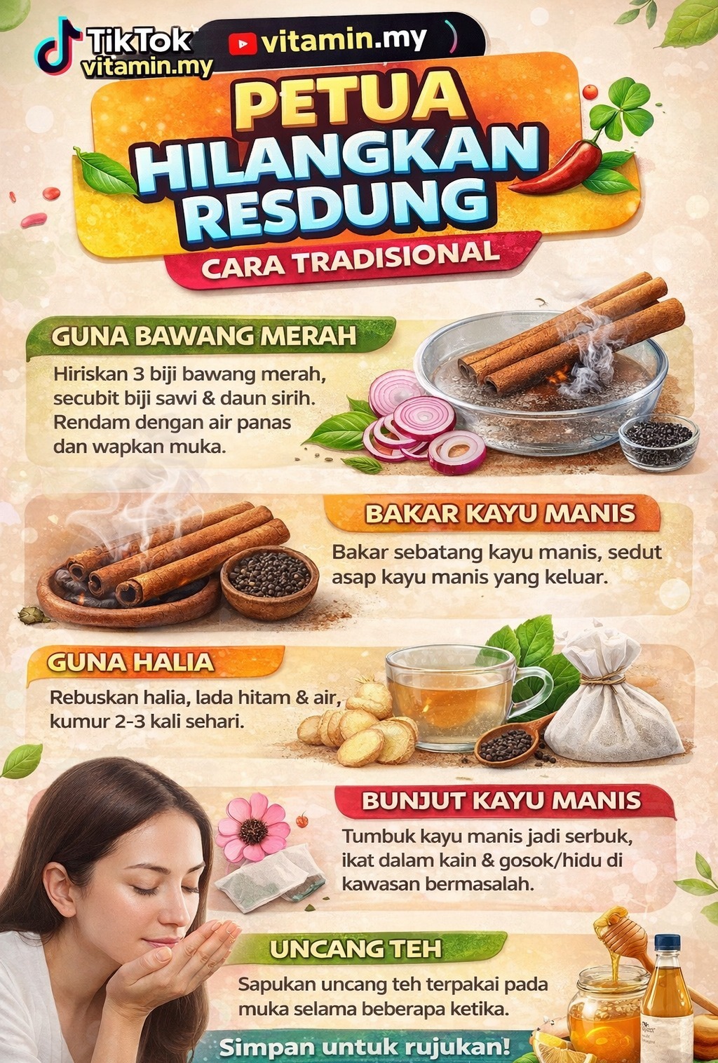 petua hilangkan resdung
