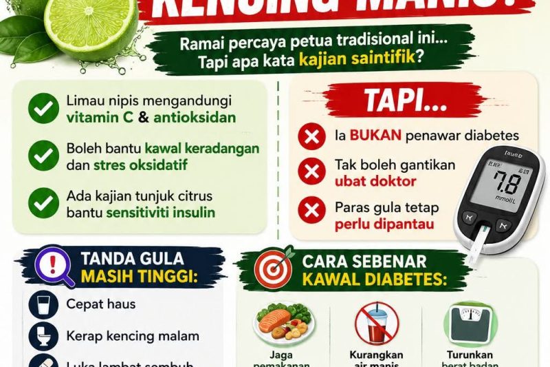 Limau Nipis Boleh Sembuhkan Kencing Manis? Antara Petua Orang Tua, Kajian Sains, dan Diet Terkini