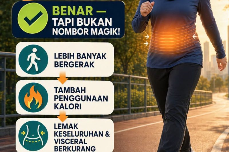 10,000 Langkah Boleh Kempiskan Perut? Benar atau Mitos?