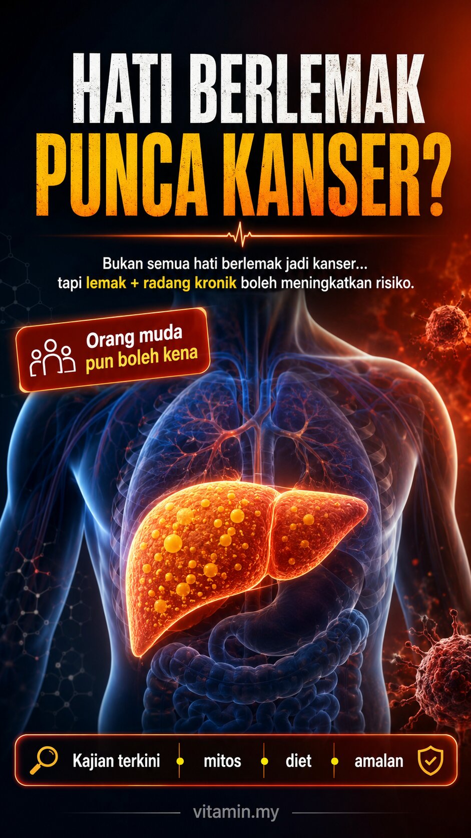 hati berlemak punca kanser teruk