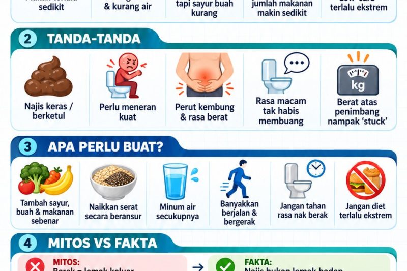 BERAK PENTING KALAU NAK KURUS? Ya… Tapi Bukan Sebab Berak Buang Lemak!