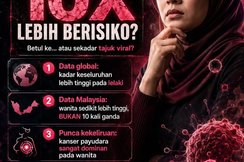 Wanita 10 Kali Ganda Lebih Berisiko Dapat Kanser Berbanding Lelaki? Betul Ke?